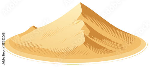 Sand Dune Illustration Dry Landscape Desert Horizon Sandscape Graphic