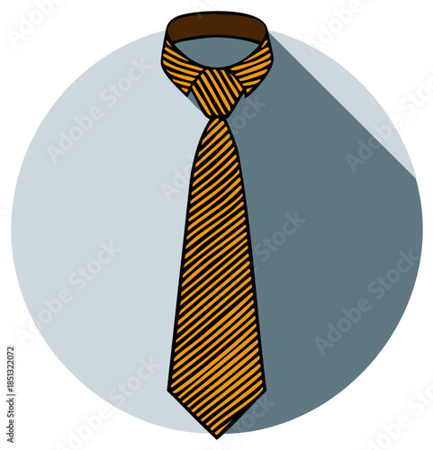 Stylized Necktie Illustration with Striped Design for Business and Formal Attire Concepts