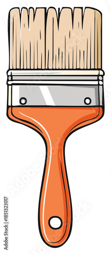 Orange paintbrush illustration for painting and artistic works