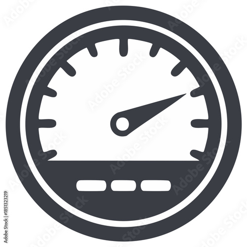 Gauge meter icon for dashboard speed and performance measurement Flat vector illustration