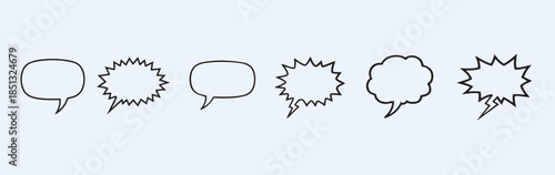 Various comic speech bubbles for creative dialogue and expression