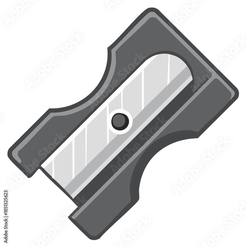 Gray Plastic Pencil Sharpener with Metal Blade for Sharpening Pencils in Office and School