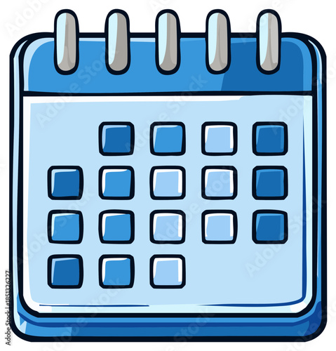 Cartoon calendar graphic illustration depicting an appointment scheduler