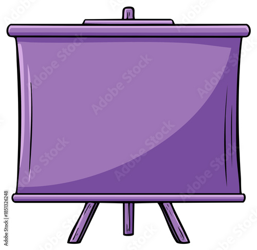 Purple Projection Screen on Easel for Presentation or Display