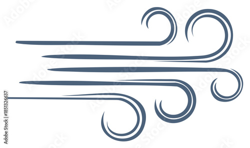 Stylized Blue Swirling Wind Lines Abstract Motion Graphic