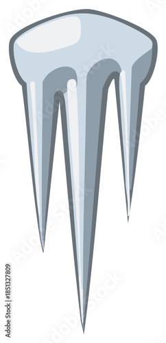 Simple vector illustration of a hanging icicle cluster with sharp frozen points