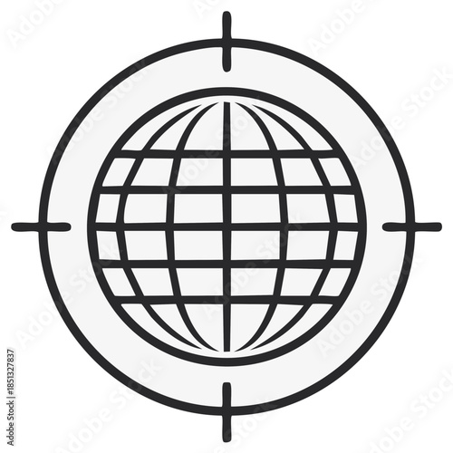 Global Target Emblem Representing Worldwide Focus and International Aim