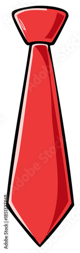 Bright Red Cartoon Tie for Business Attire and Formal Events Neckwear Accessory Fashion Icon