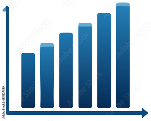 Rising Blue Bar Graph Demonstrating Business Growth and Market Performance Analytics