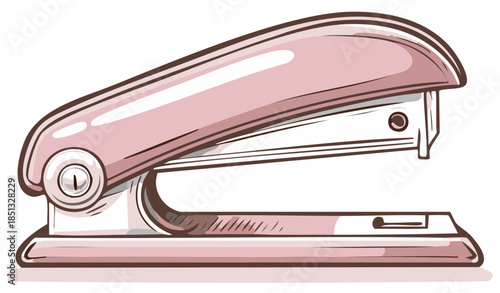Pink stapler illustration office equipment