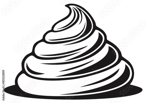 Stylized Swirl of Whipped Cream or Frosting