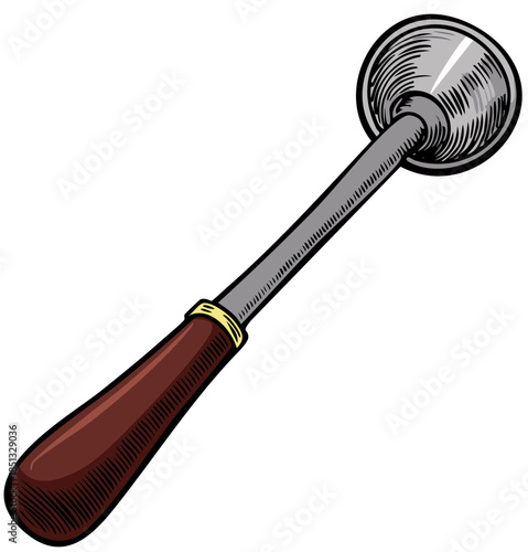 Vintage style illustration of a kitchen pestle for crushing ingredients