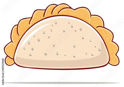 Delicious Empanada Illustration with Crispy Edges and Savory Filling Ready to Enjoy as a Tasty Meal