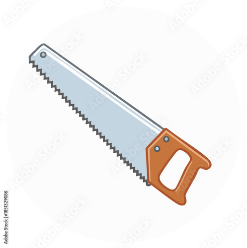 Cartoon style hand saw tool vector illustration