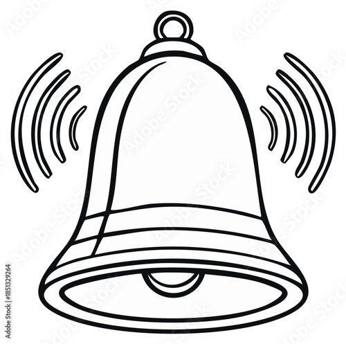 Sound wave emitting from a ringing bell vector graphic