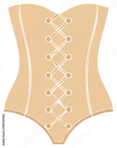 Tan Corset with White Laces Silhouette