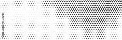 Minimal horizontal halftone dot pattern background with smooth wave flow creating clean abstract texture suitable for presentations, layouts and modern digital design use Vector Illustration