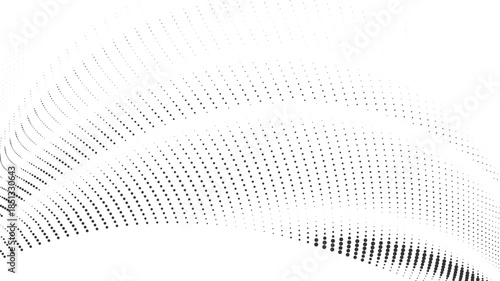 Abstract halftone arc wave pattern with flowing dotted lines creating smooth modern background texture suitable for creative branding, digital media and graphic design layouts Vector Illustration
