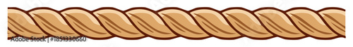 Cartoon style brown twisted rope line isolated graphic element illustration