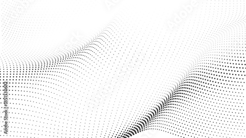 Elegant abstract halftone dotted wave background with smooth diagonal flow creating refined modern texture for professional layouts, digital artwork and creative branding Vector Illustration