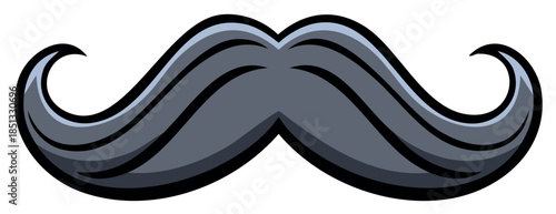 Cartoon Mustache Illustration Curly Shape Vector Design