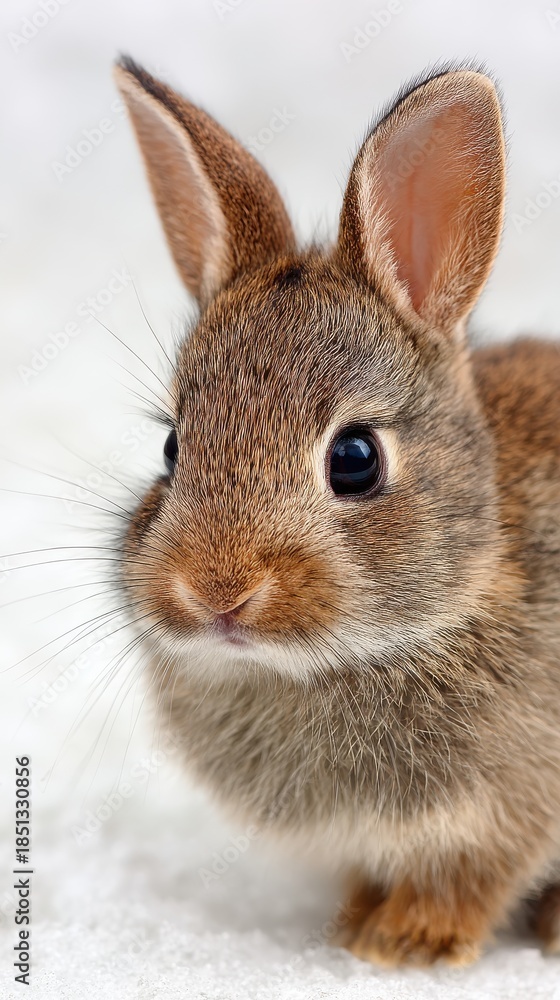 Fototapeta premium cute baby bunny centered with copy space