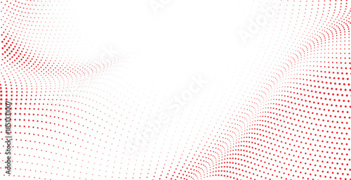 Abstract red halftone dot wave background with soft modern flow Vector Illustration