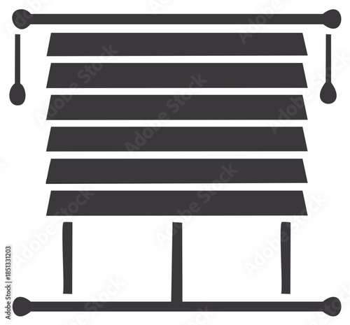 Window Blind Silhouette - Vector Illustration