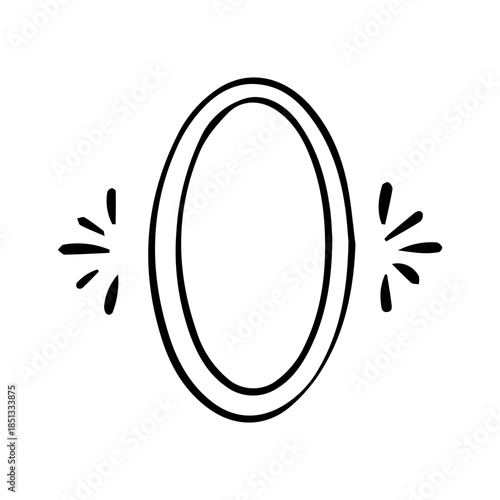 Hand Drawn Ornate Scroll Frame. Minimalist Vintage Swirl Border Line Art Vector