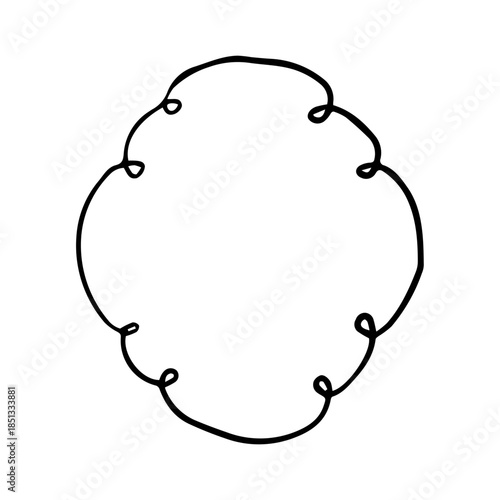 Hand Drawn Ornate Scroll Frame. Minimalist Vintage Swirl Border Line Art Vector