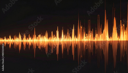 Golden Sound Wave Abstract Audio Visualization