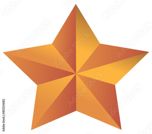 A bright golden star, a symbol of achievement and excellence, rendered in a striking, modern geometric style