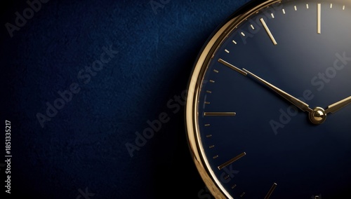Wallpaper Mural Minimalist Clock Face Striking Midnight on Blue Background.  Represents countdown, new year eve, time, and future. Torontodigital.ca