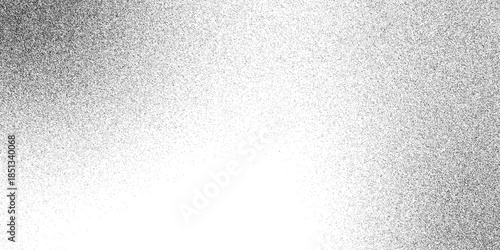 Grain noise of black irregular dots and grainy halftone fade effect with sand dust. Abstract grunge texture effect, scratch and dust particle grain. Rough grunge sand dots backdrop Gritty distressed