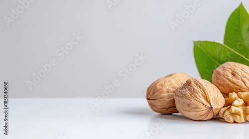 Close-up view of a walnut revealing its intricate shell and rich texture