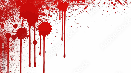 Crimson chaos: Abstract splash background with splatters and flowing drips design