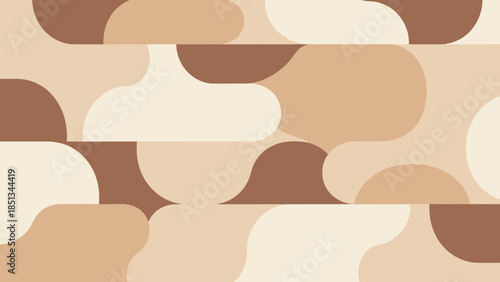 Seamless abstract background with fluid geometric shapes in earth tone palette