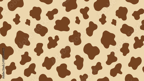 Seamless brown and beige cow pattern for textile and surface designs background