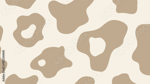 Seamless cow pattern design, beige animal print texture for surface design