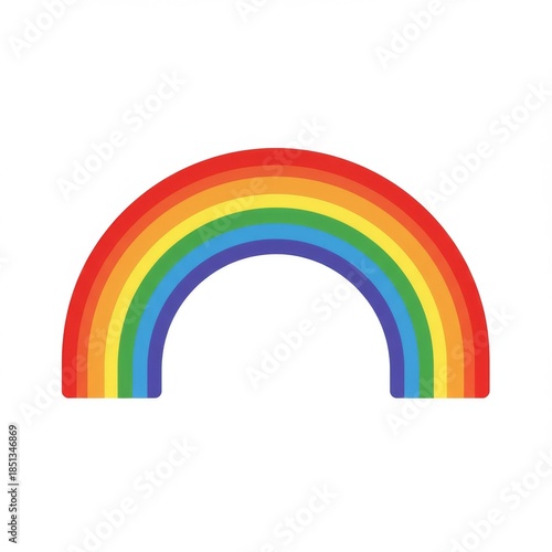 Bright Rainbow Arch with Vibrant Colors Isolated on White Background Graphic Design