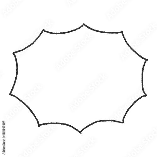 手描き風の爆発吹き出し（内側が白背景）