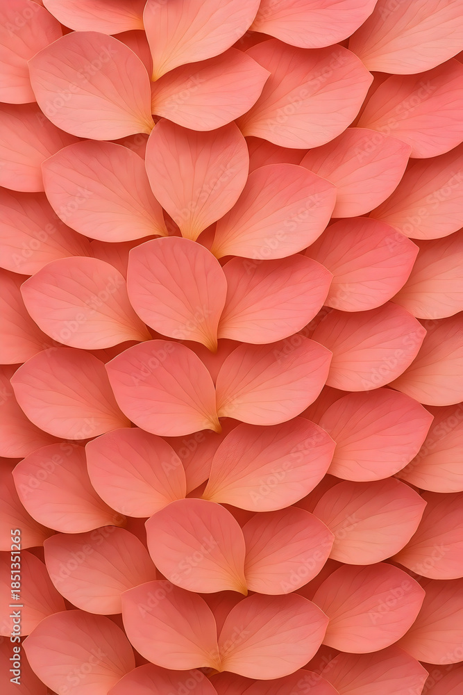 Obraz premium Realistic Peach Pink Flower Petals Pattern with Layered Stacked Texture