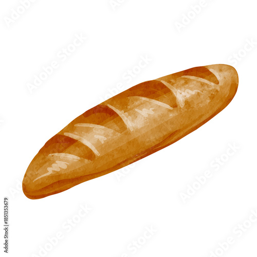 A fragrant loaf of bread with a crispy crust. Vector graphics.