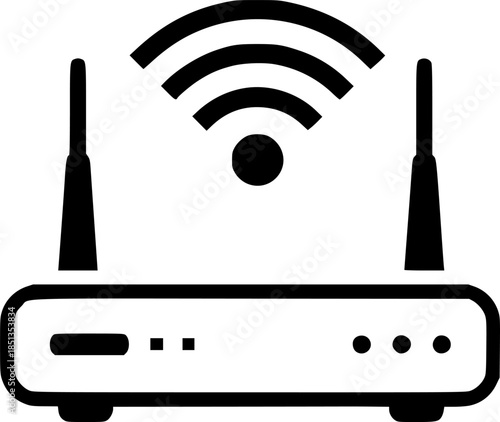 Wi fi router icon on transparent background for web and graphic design
