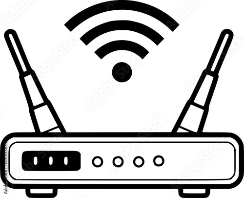 Wi fi router icon on transparent background for web and graphic design
