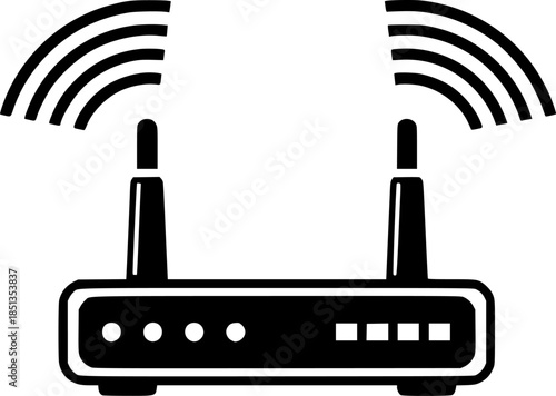 Wi fi router icon on transparent background for web and graphic design
