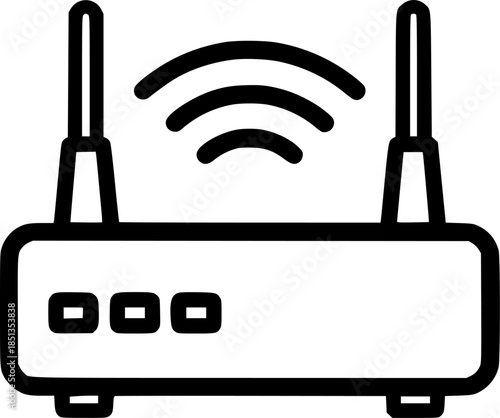 Wi fi router icon on transparent background for web and graphic design
