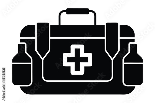 survival kit icon silhouette vector