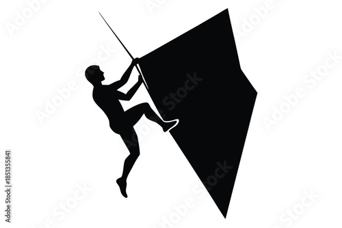 rock climbing icon vector silhouette
