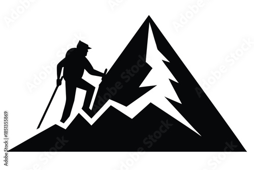 mountaineering icon vector silhouette
